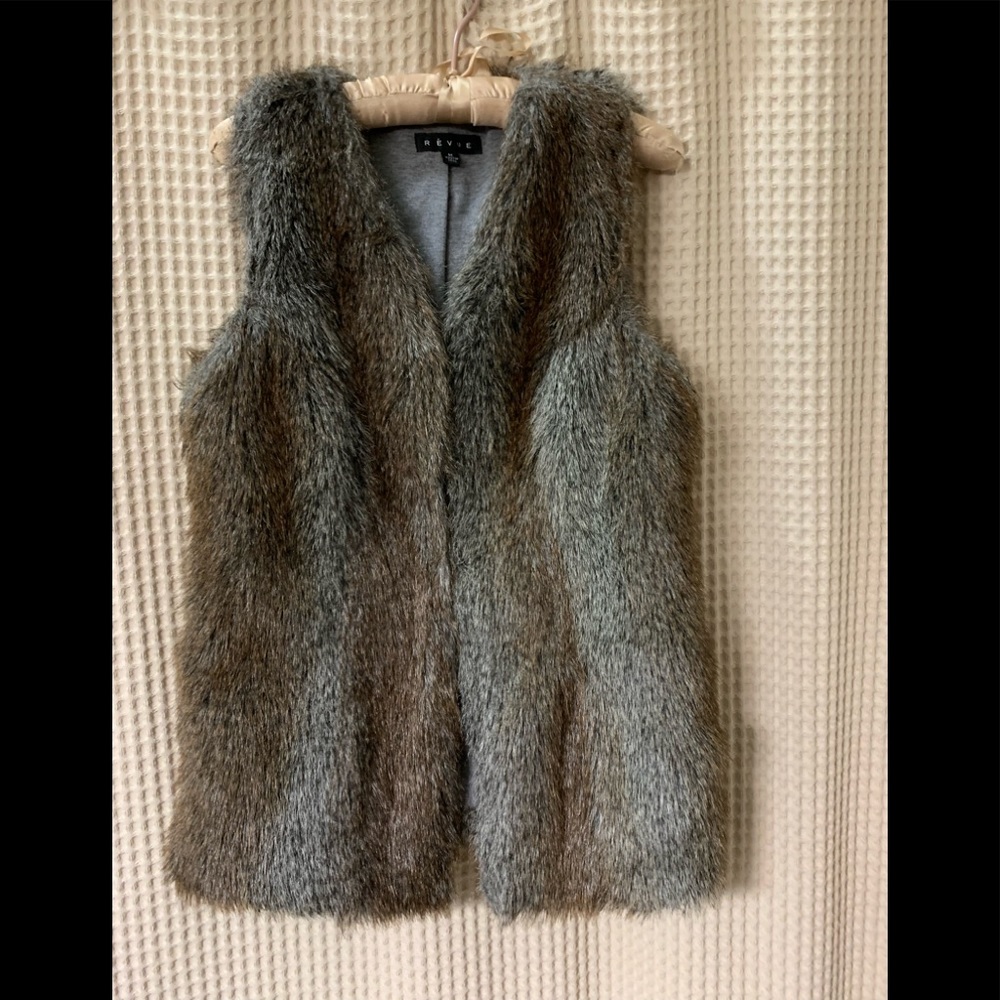 Faux fur long vest